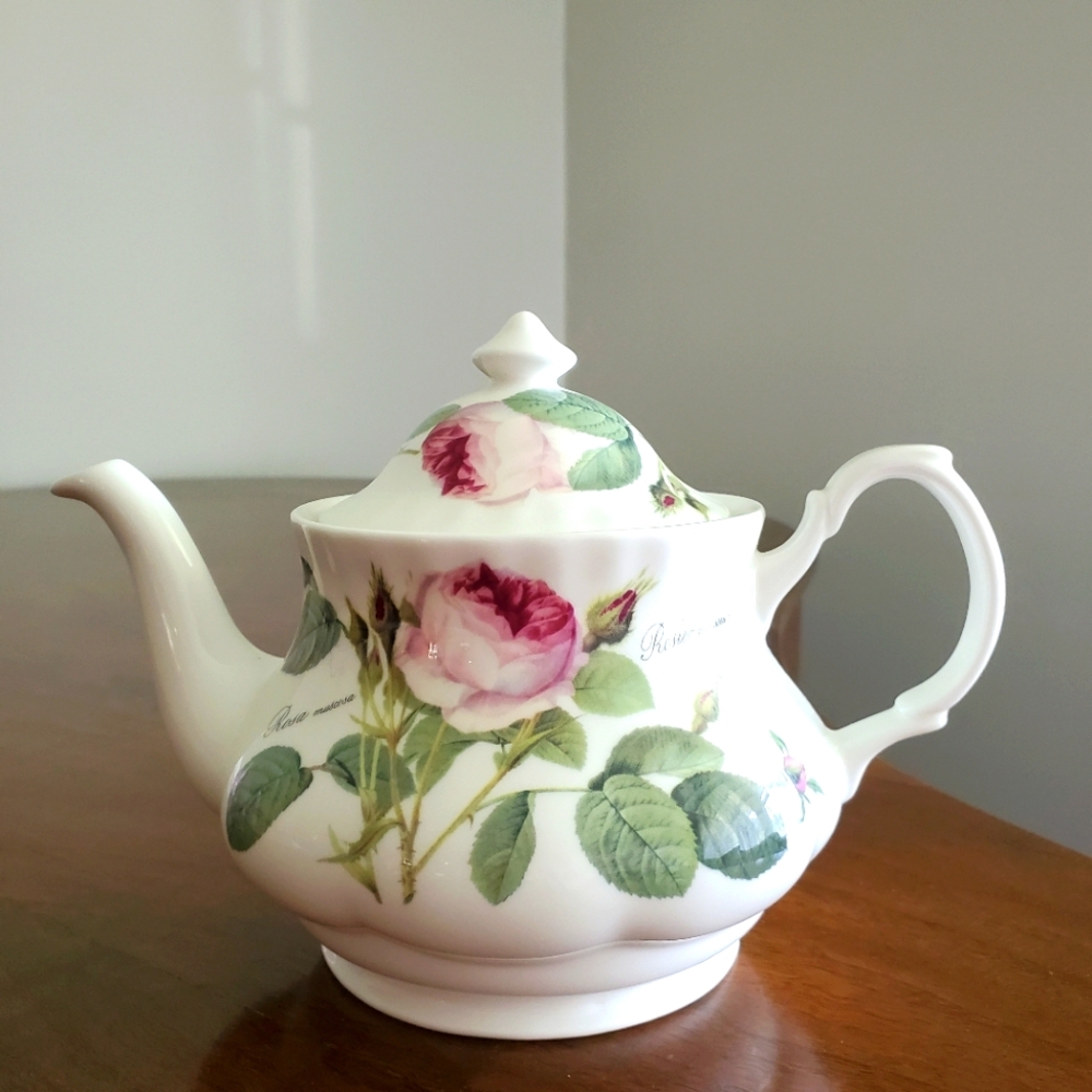 Roy Kirkham Roy Kirkham Teapot Redoute Rose Bone China Ceramic Made in England